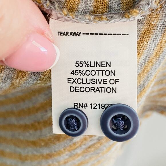 JOHNNIE-O Shirt Mens Size Medium Golden Yellow Striped Hangin' Out GOLF Polo - Picture 4 of 6